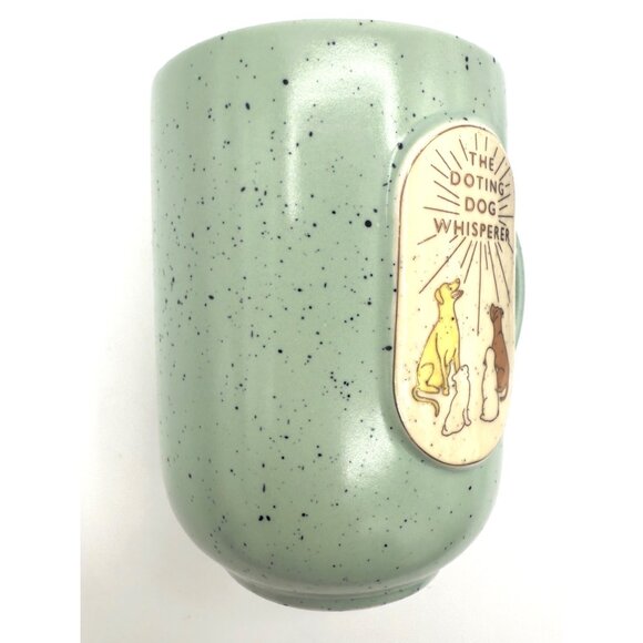 Anthropologie Stoneware Mug Set Tireless Traveler & Dog Whisperer Speckled 16oz - Picture 13 of 13